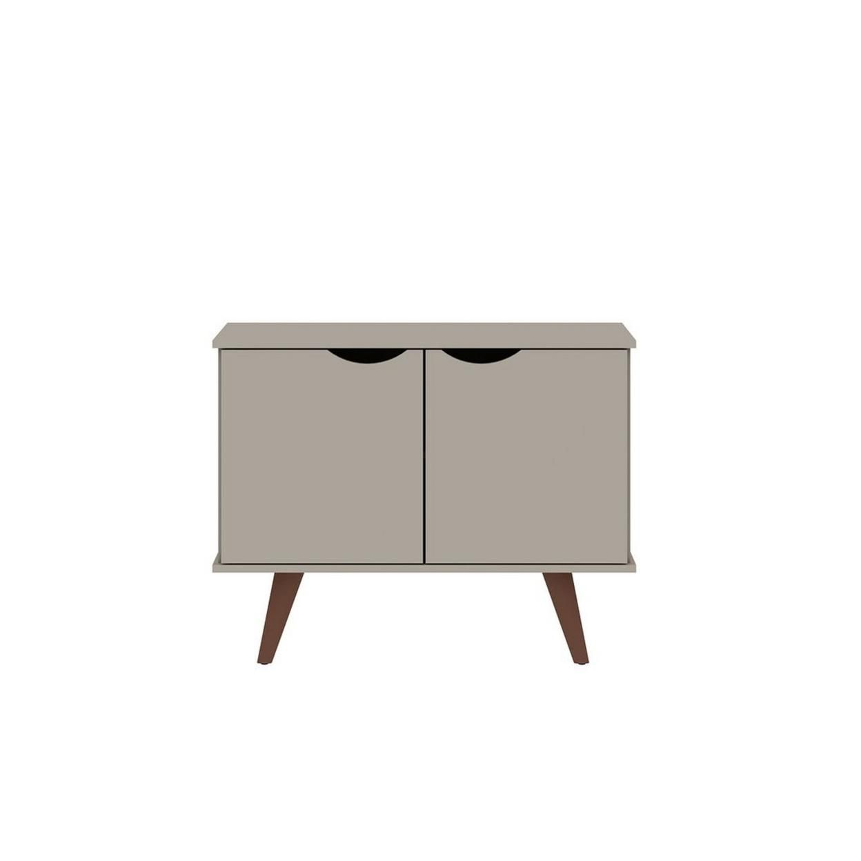 Hampton 33.07 Accent Cabinet with 2 Shelves Solid Wood Legs in Off White