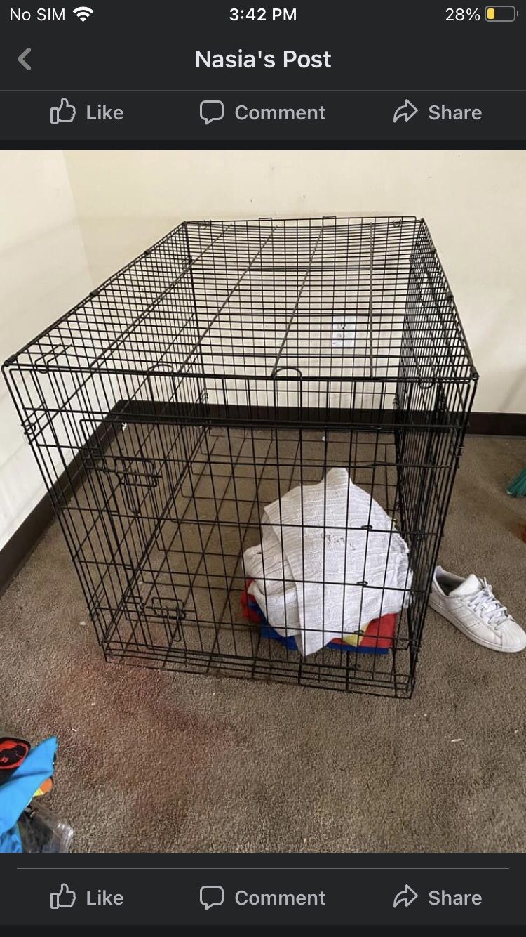 Dog Cage (fits Medium Size Dog Up to 60 lbs) For More Info Inbox Me