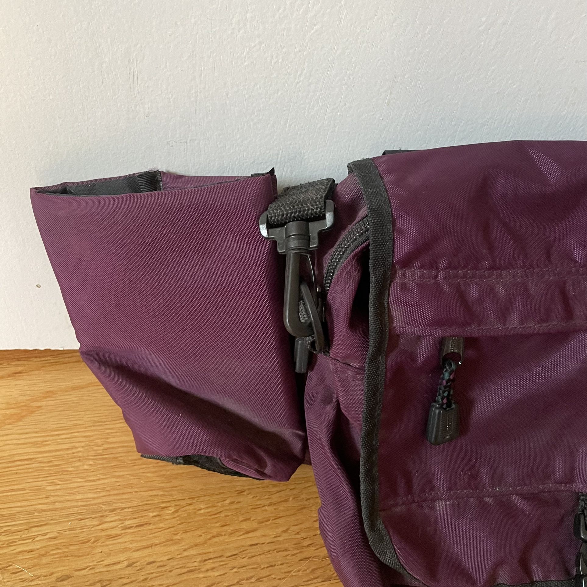 Vintage LL Bean Fanny Waist Pack Running Nylon Water Holder Belt Bag Purple