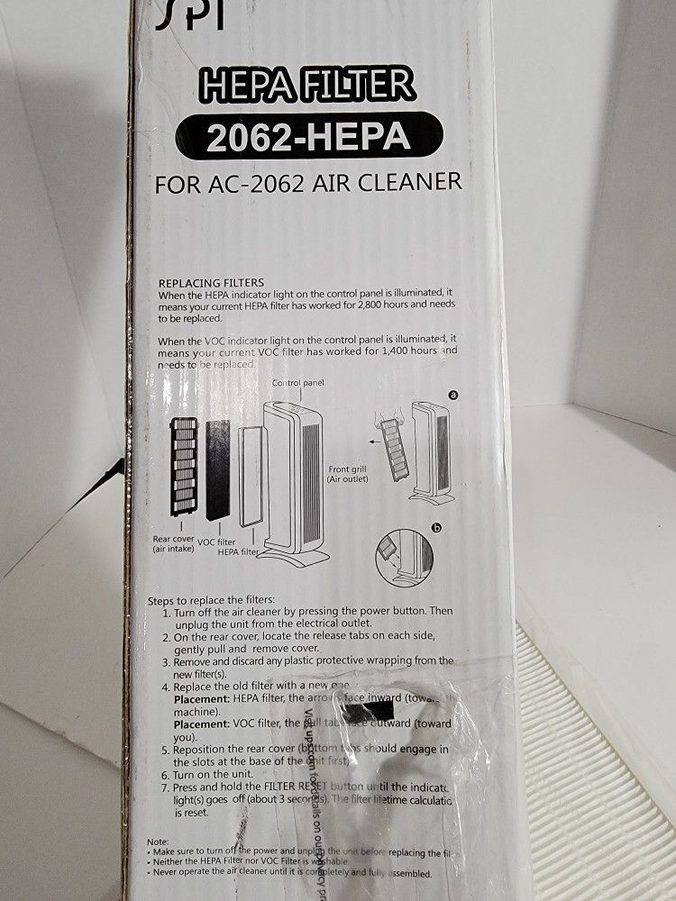 AC Filter (Set of 2)
Hepa Filter 2062-Hepa