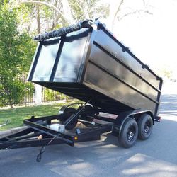 NEW DUMP TRAILER 12FT EQUIPPED ROLLING TARP AND SPARE TIRE REMOTE CONTROL ELECTRIC BRAKES LIGHTS,READY FOR WORK TITLE IN HAND FOR ANY QUESTION TEXT ME Thumbnail