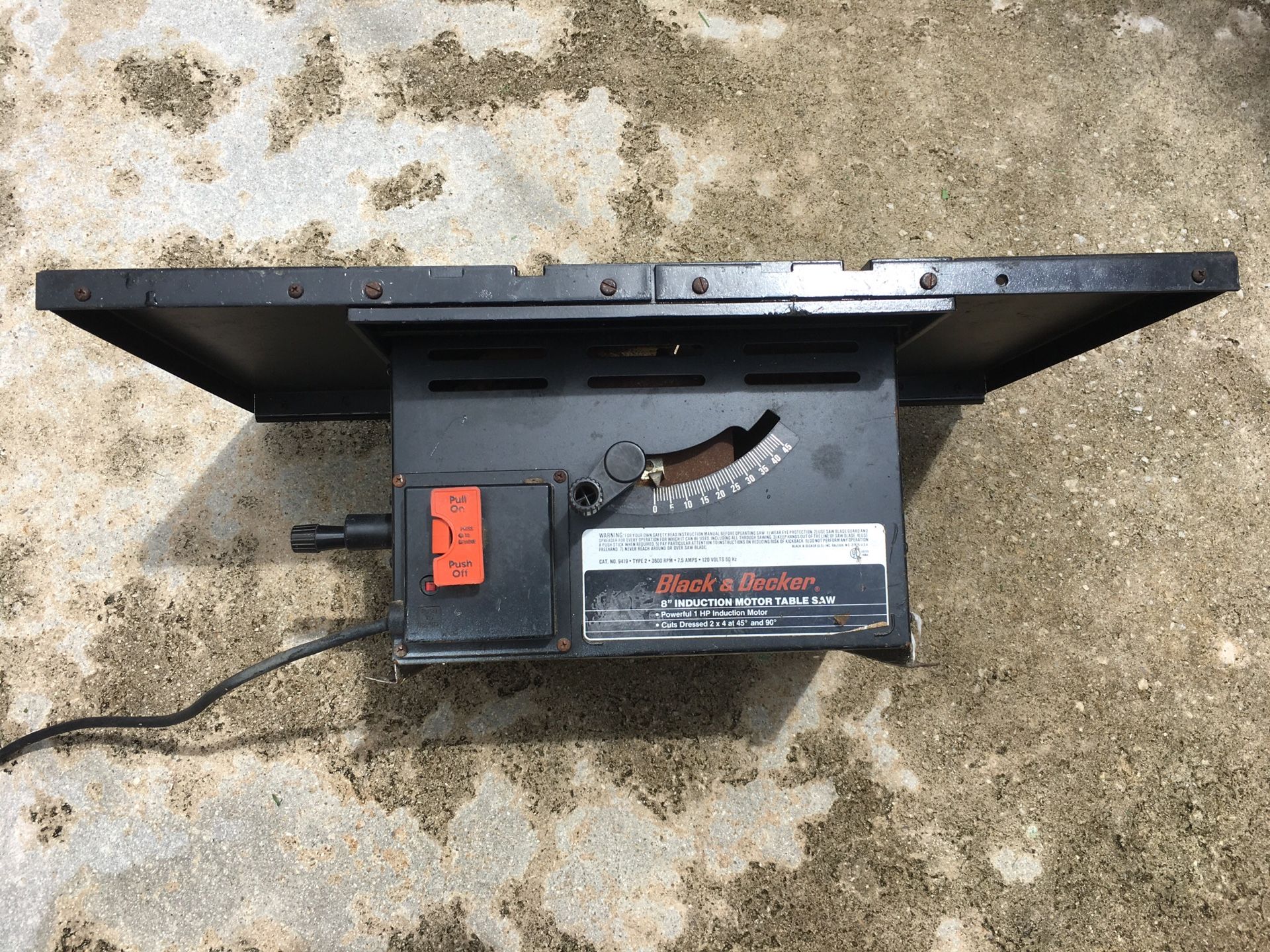 Induction motor table saw