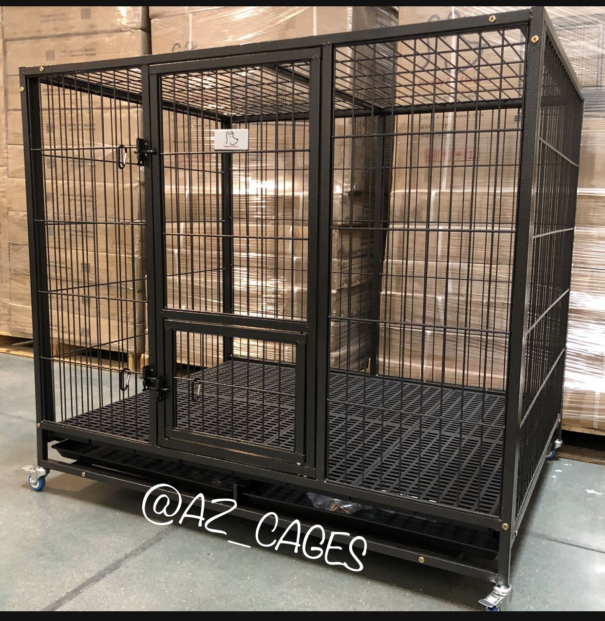 Brand New 50” XXL Super Duty Dog Pet Kennel Crate Cage 🐕‍🦺🐩🐶 please see dimensions in second picture 🇺🇸 