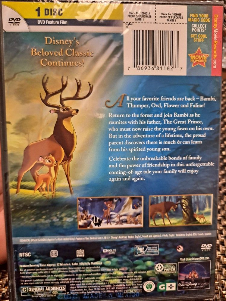 Disney's Bambi 2 (2006) Dvd **NEW FACTORY SEALED**