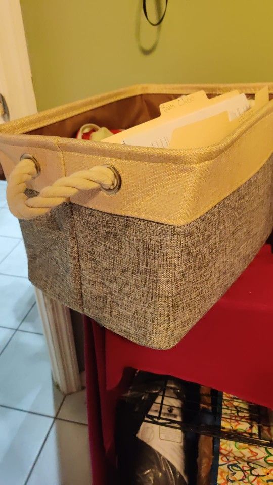 Fabric Basket Storage Room Organizer 15"X11"