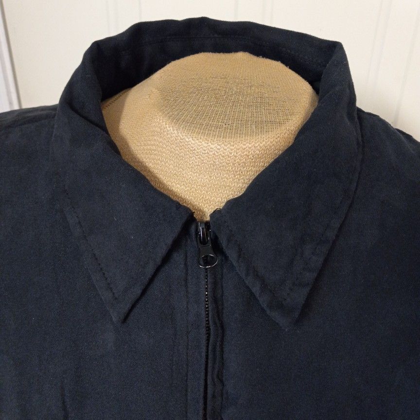 Men's Size Xl Haband Jacket Full Zipper with 4 Pockets Navy Blue Polyester GUC