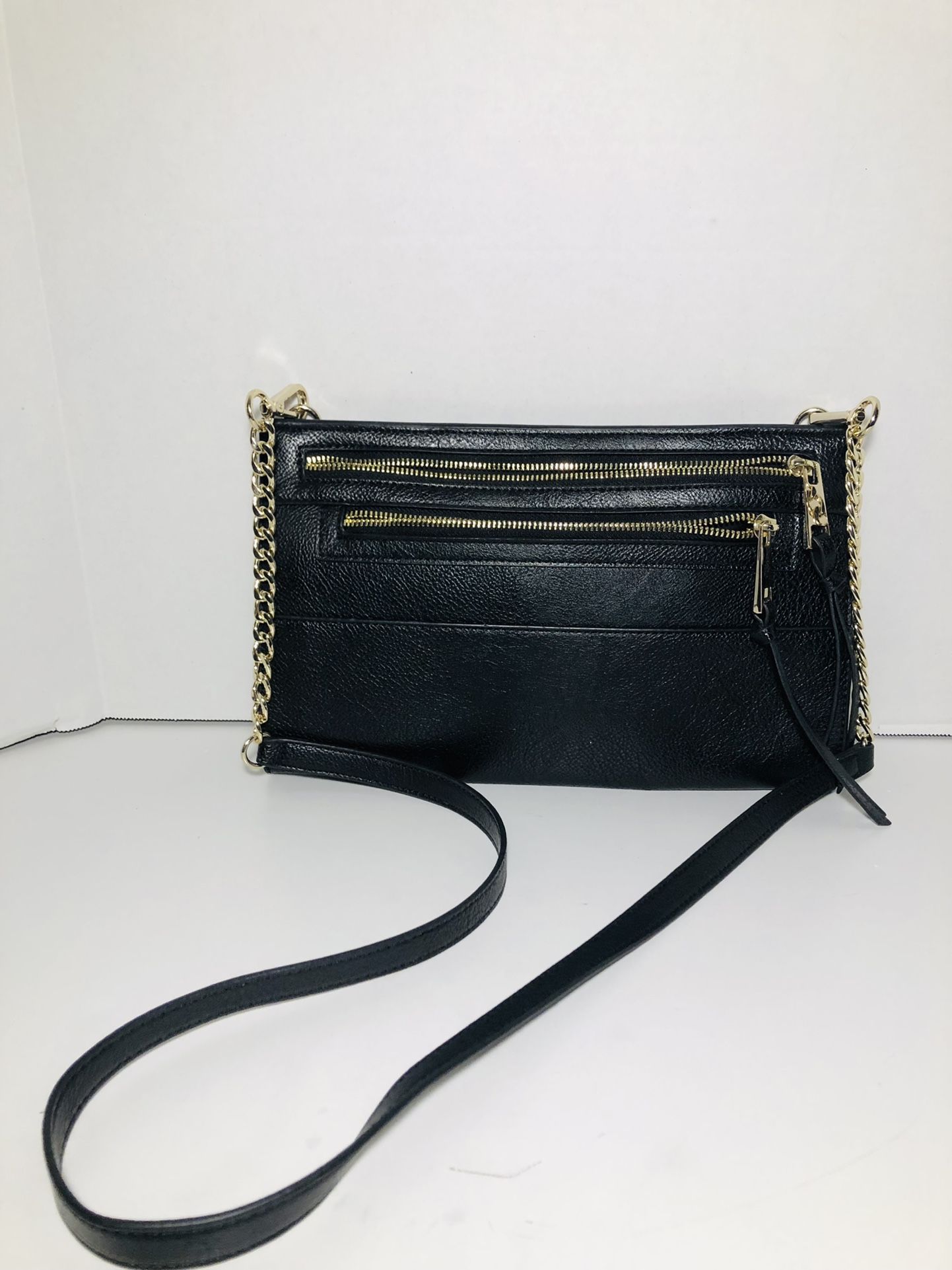 Banana Republic Crossbody Purse Black With Gold Chain Straps