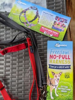 2Hounds NO Pull Dog Harness w/ Leash! Sz Small! Red! New! Thumbnail
