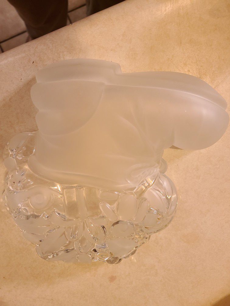 Frosted Glass Stocking Candy Dish
