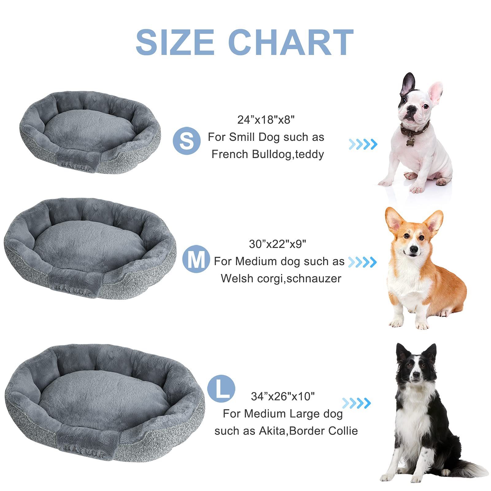 SeaTop Calming Pet Beds for Small Medium Large Sizes Dogs NAD Cats, Comfy Self Warming Pet Beds with Removable Washable Covers Details: Size: Large
