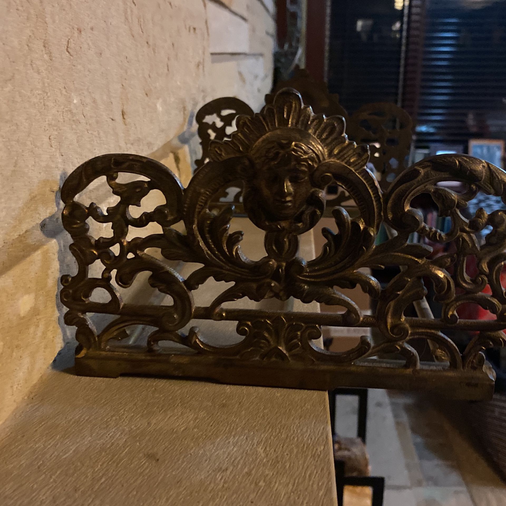 Antique Art Nouveau Brass Expanding Slide Bookend