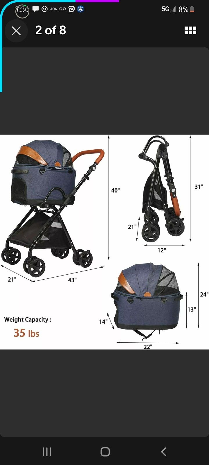 LiveBest Pet Stroller
