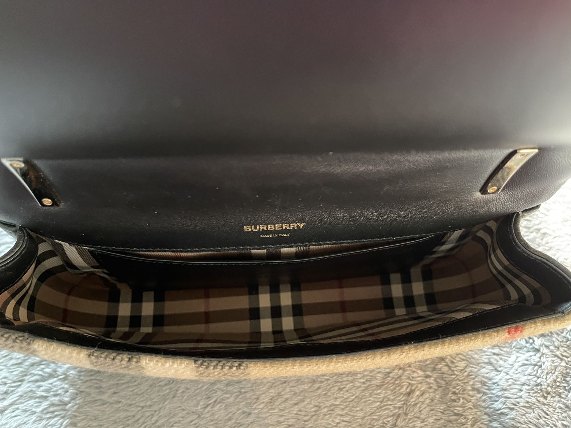 100% Authentic Small Burberry Quilted Check Cashmere Lola Bag