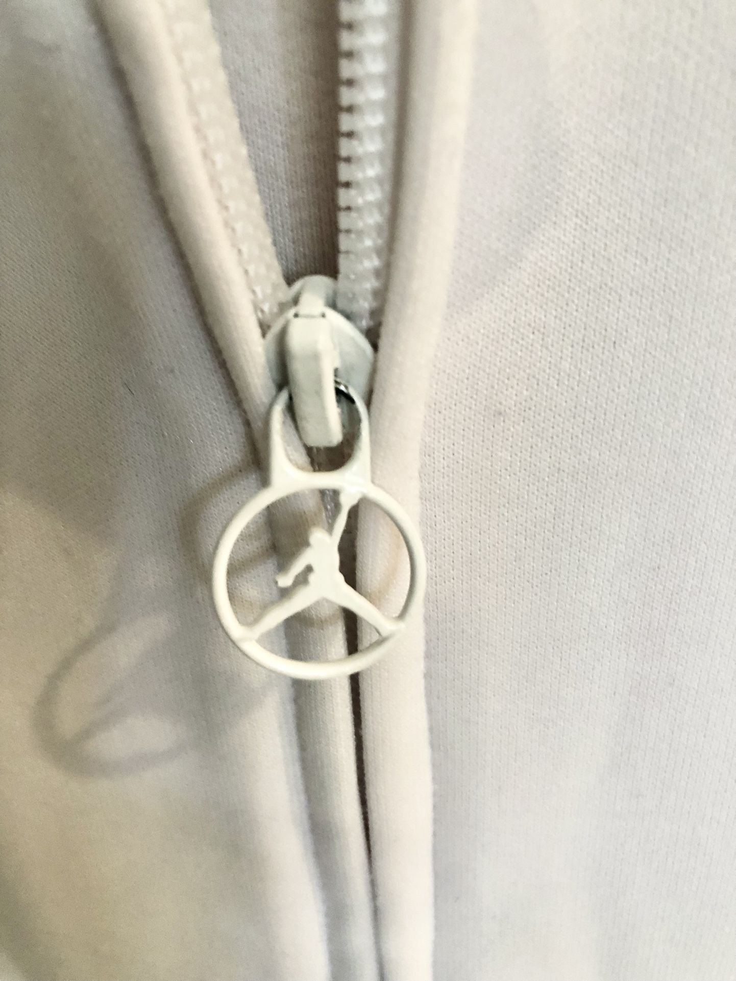 Men's JORDAN Jacket- Full Zip Up- Euc XL- White W Blue The Picture Makes It Look Like Stains On Front But It’s Just Shadows Its In Great Condition