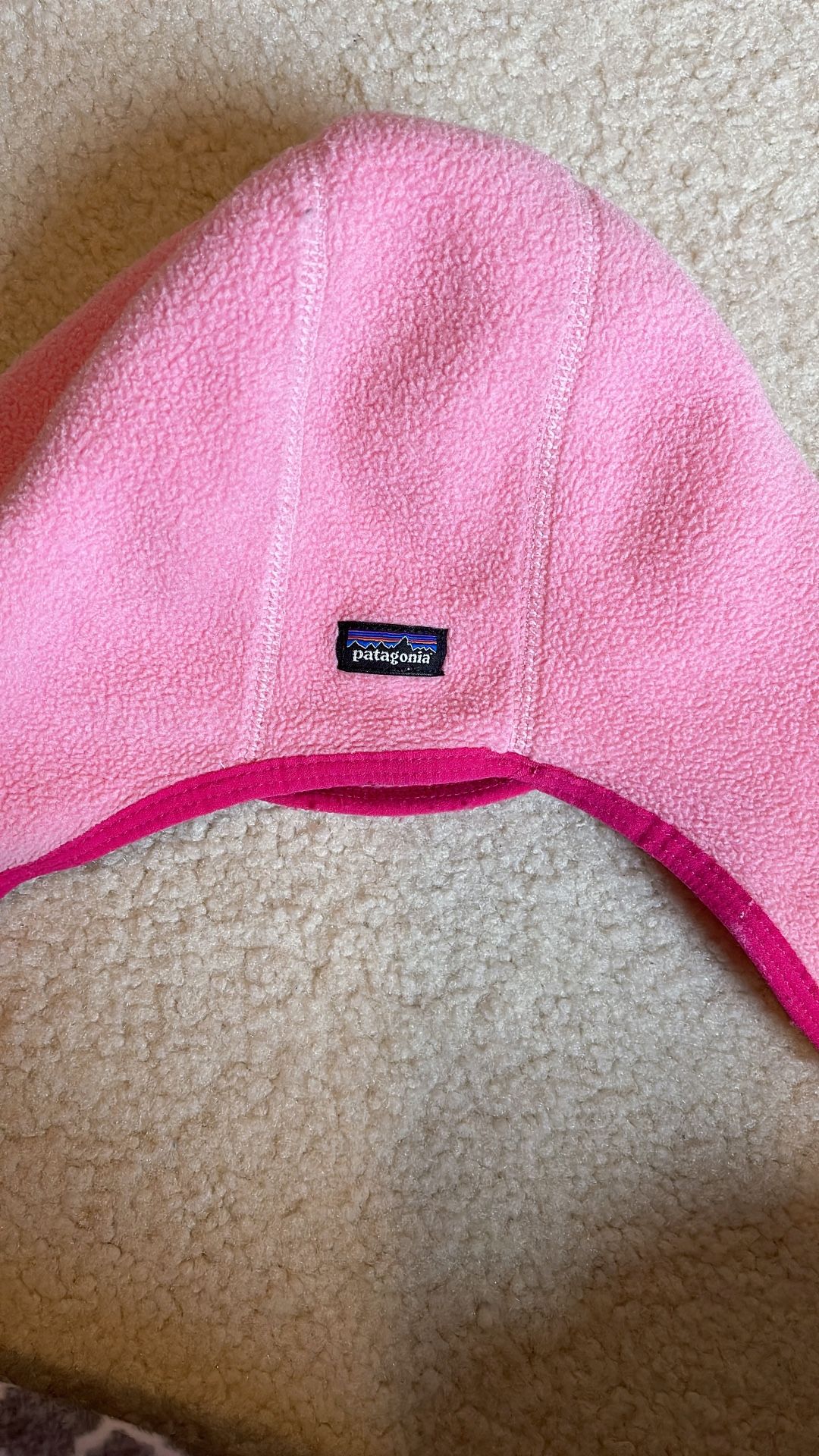 PATAGONIA Baby Girl Toddler Sherpa Fleece Winter Hat Ear Flaps, 2-3T