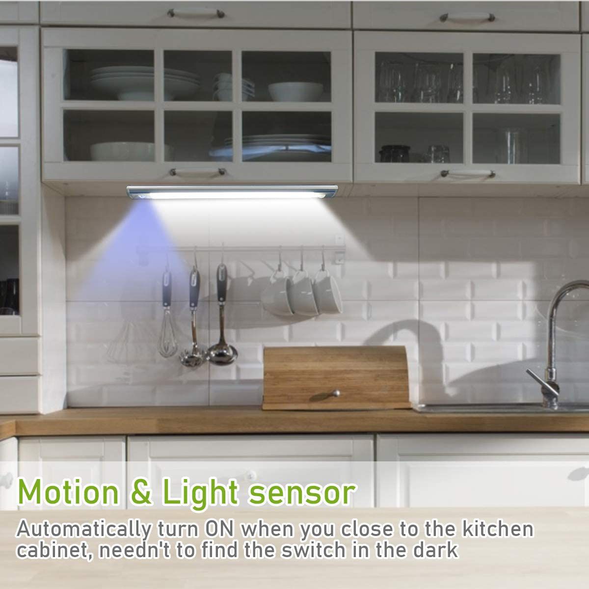 Motion Sensor Closet Light Cabinet Led Light Rechargeable Night Lighting Led Bar for Kitchen,Closet,Cabinet,Wardrobe,Kitchen