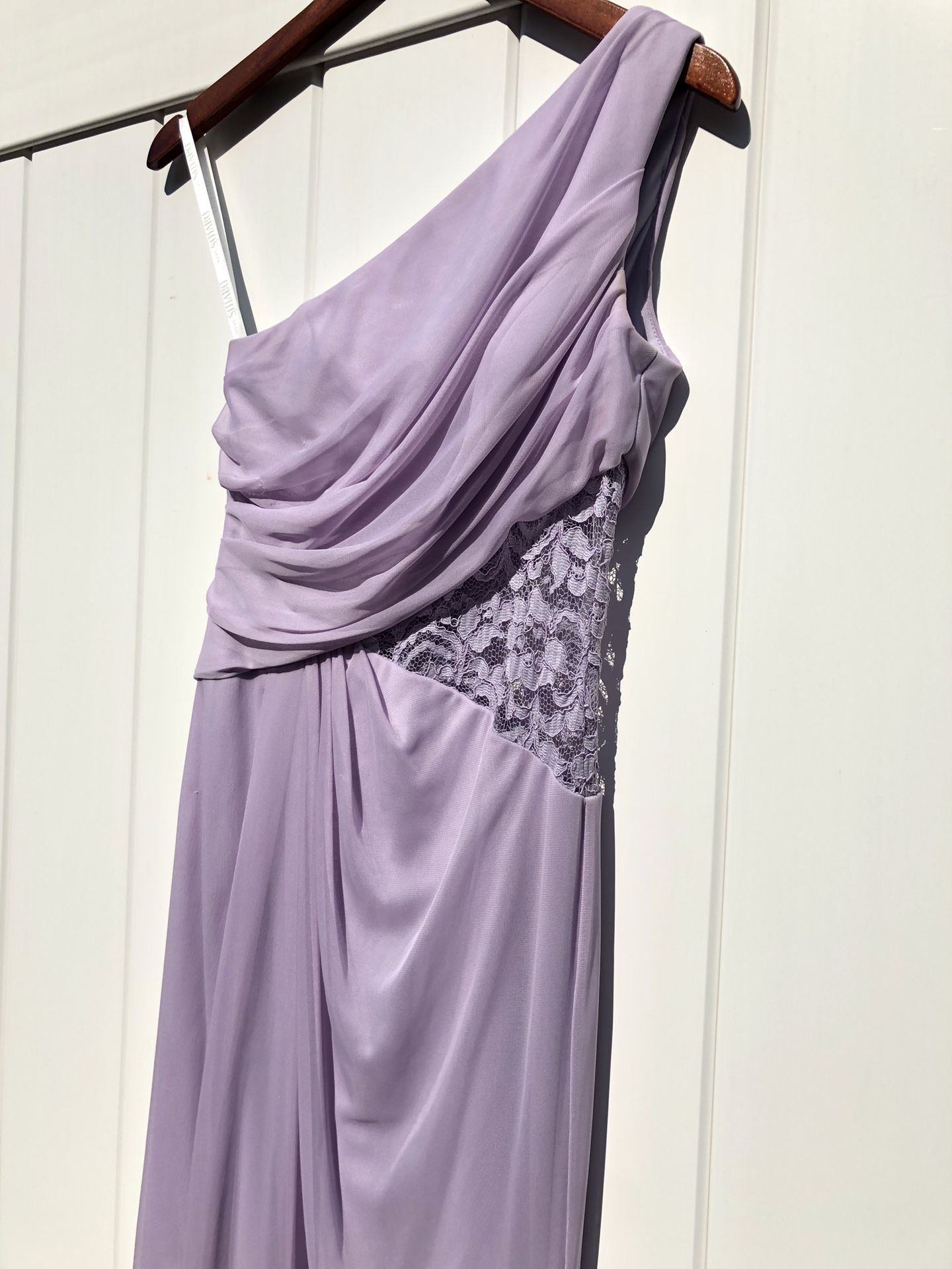 David's Bridal Lilac Lavender Bridesmaid Dress