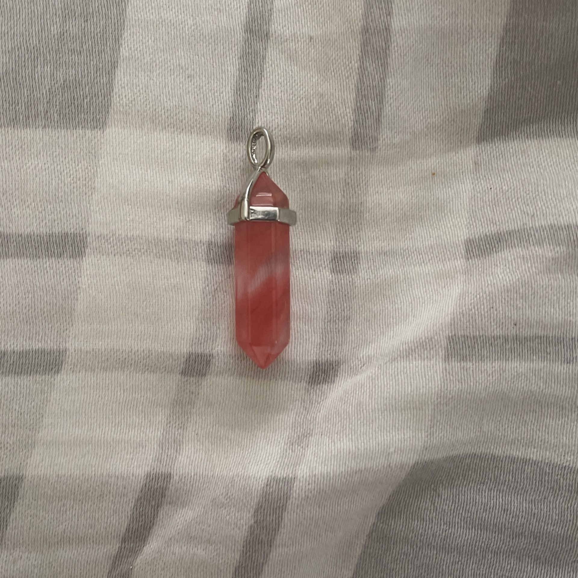 strawberry quartz pendant.