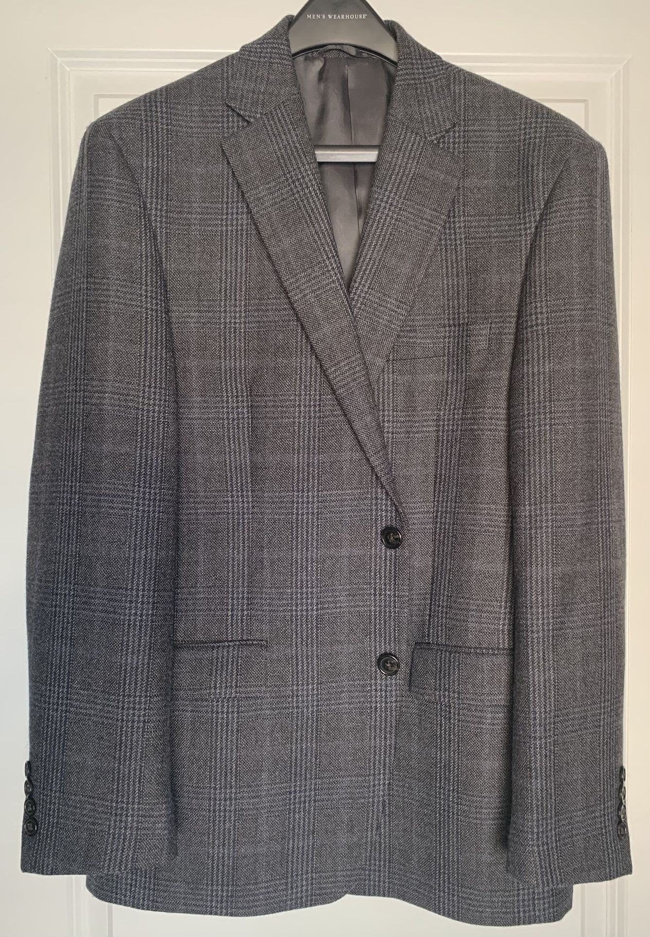 Ralph Lauren Gray Charcoal Grey Blue Plaid Check Sport Coat Jacket Blazer 41R