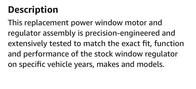 Dorman Front Driver & Passenger Side Power Window Regulator And Motor Assembly