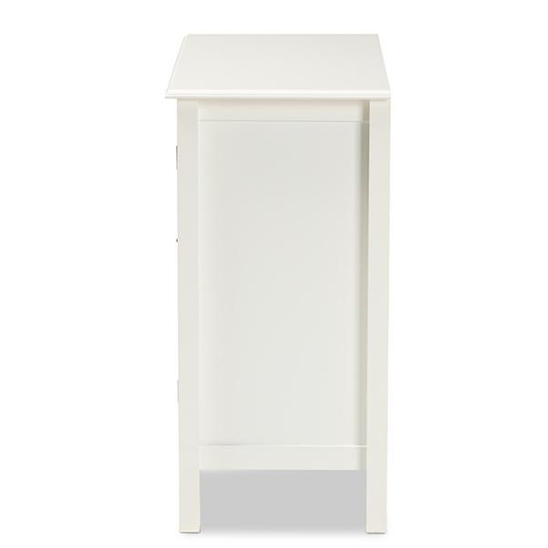 Kendall Classic and Traditional White Finished Wood and Glass Kitchen Storage Cabinet