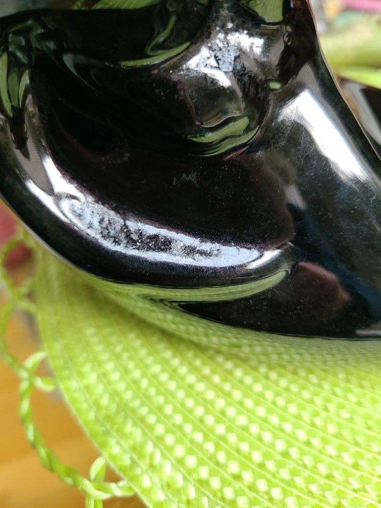 Mid-centuryCamark Pottery Black Cat Fish Bowl Stand