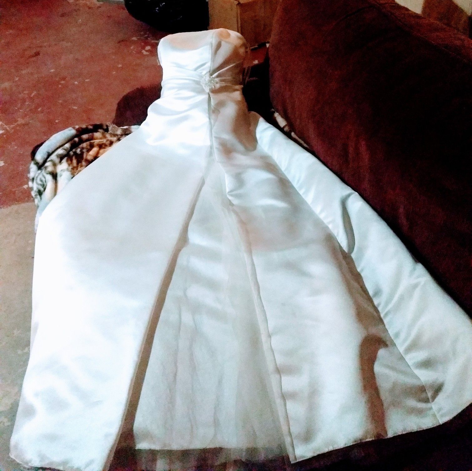 David's Bridal sleeveless wedding gown