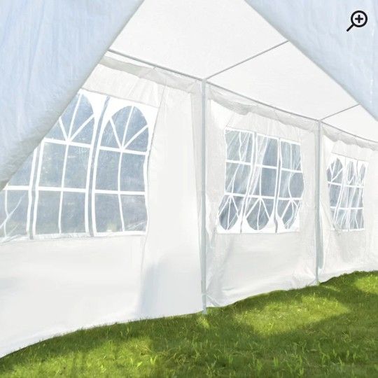 10'x30' White Gazebo Wedding Party Tent Canopy With 6 Windows 2 Sidewalls- 8. For Sale