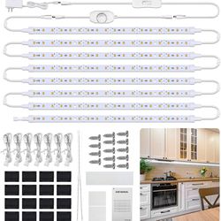 "LED Under Cabinet Lighting for Kitchen, 8 PCS 12"" Under Counter Lights Dimmable Under Cabinet Lights with Adapter Extension Cable for Kitchen Cabine Thumbnail
