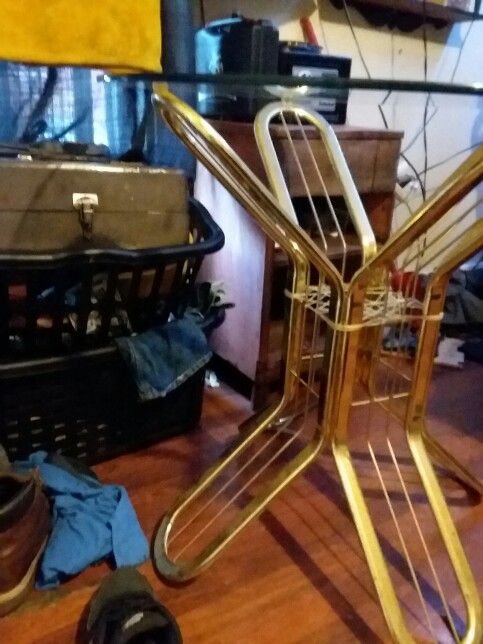 brass table with glass top