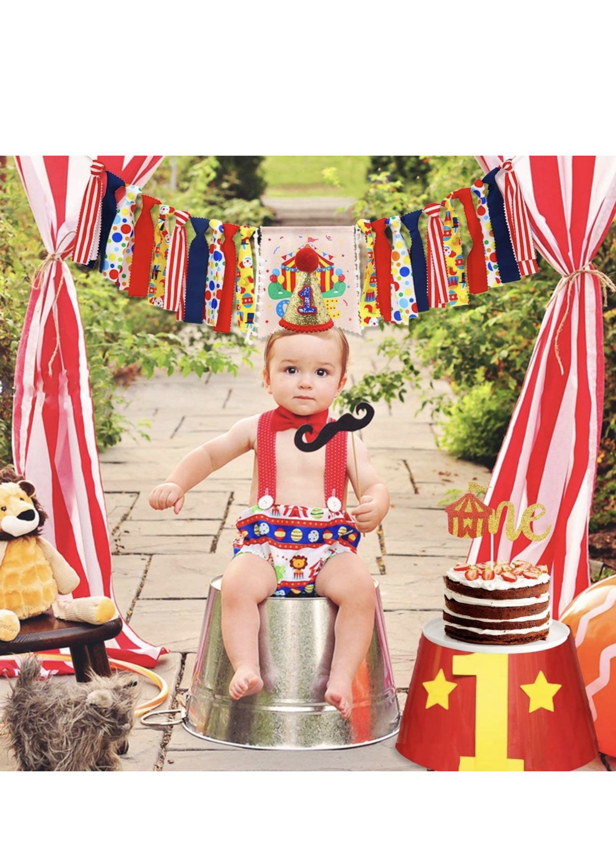 Circus Carnival Theme 1st Birthday Decorations Kit 