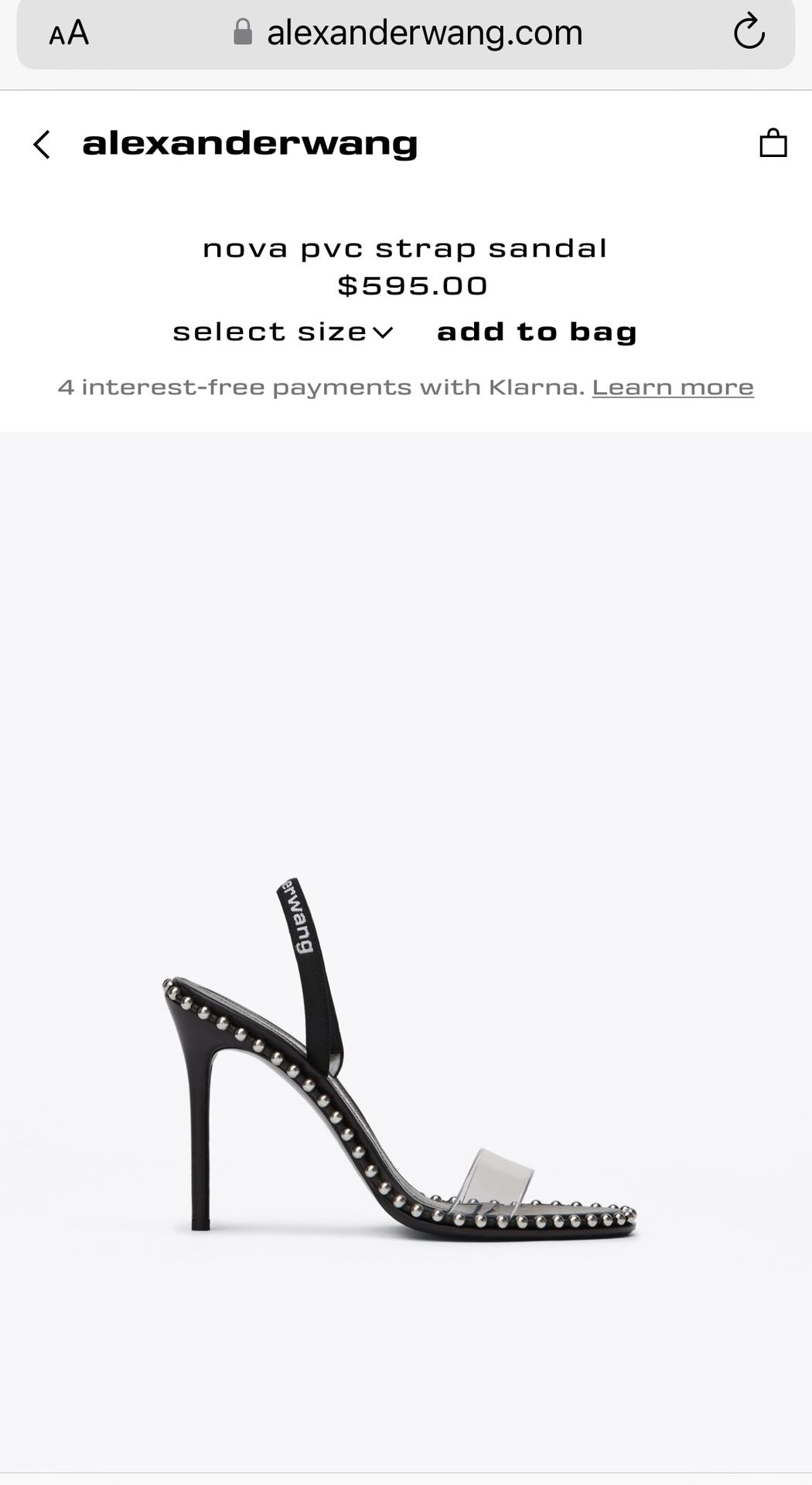 Alexander Wang Nova Logo Black Heels