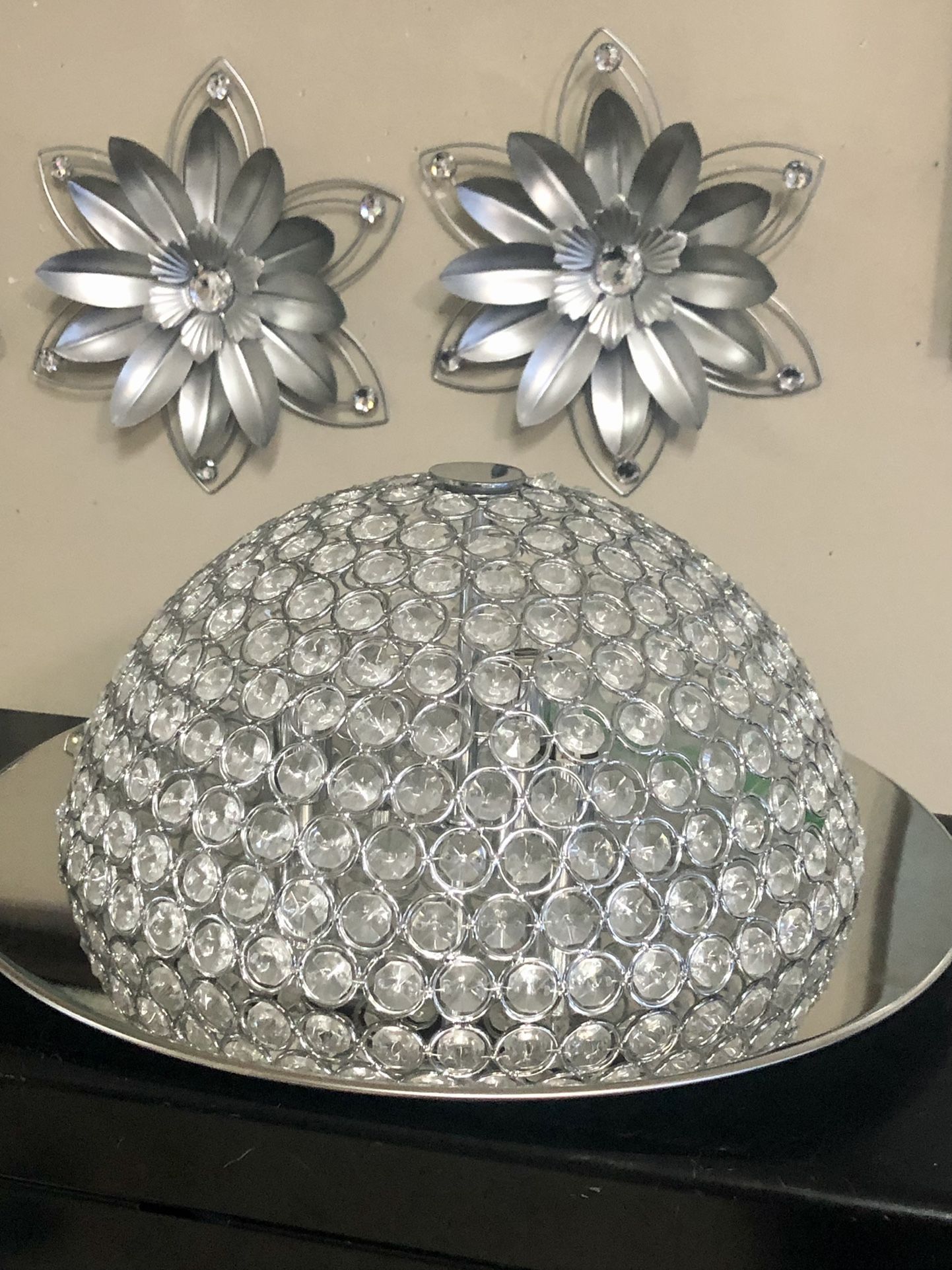 Gorgeous Crystal Light Fixture! 15”