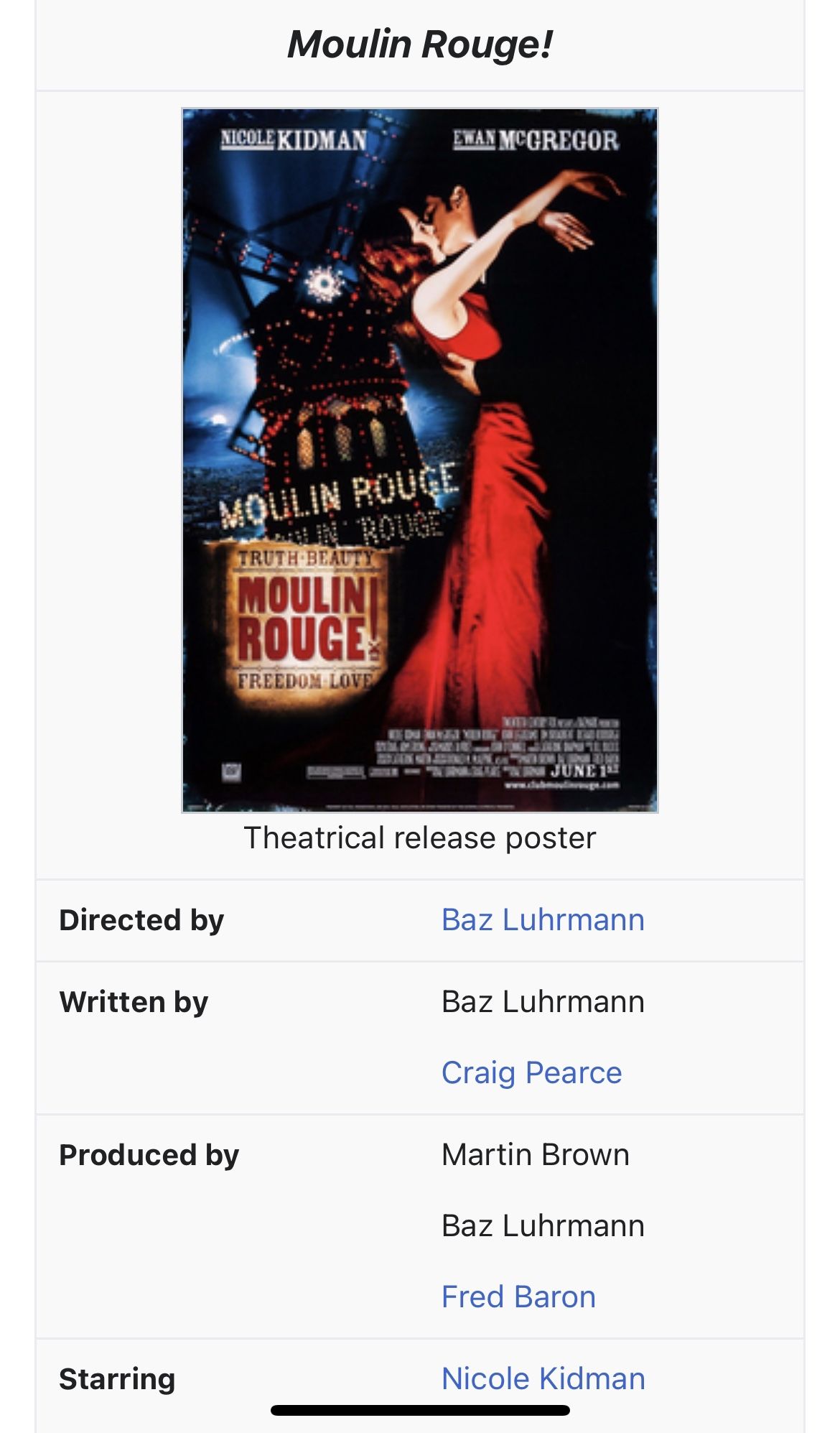 Moulin Rouge Broadway Musical