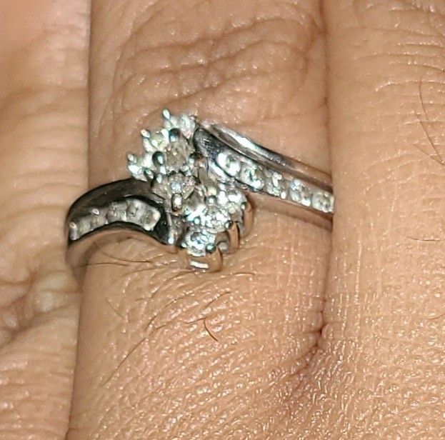 Wedding Band Set Marquise 8.5 Size White Gold