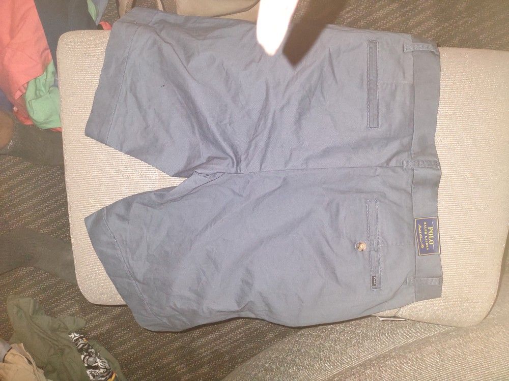 Blue Polo Ralph Lauren Khaki Shorts