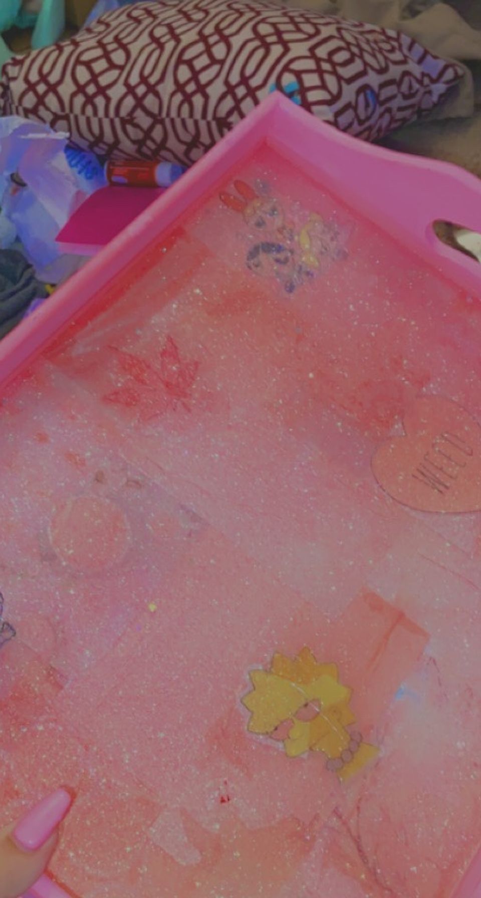 Pink Rolling Tray Set