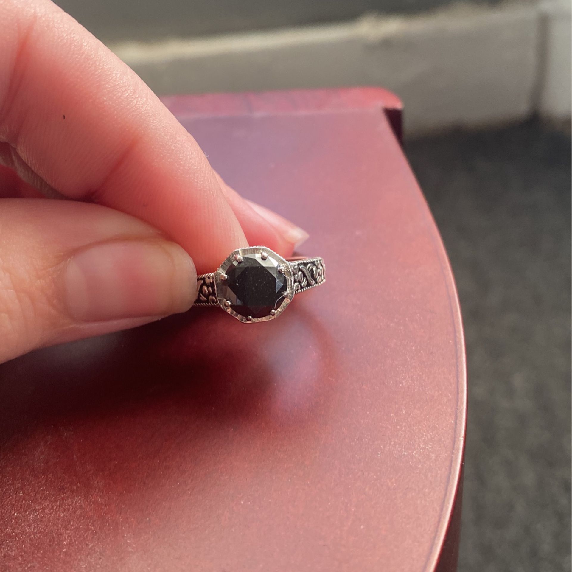 2ct Black Diamond Engagement Ring 