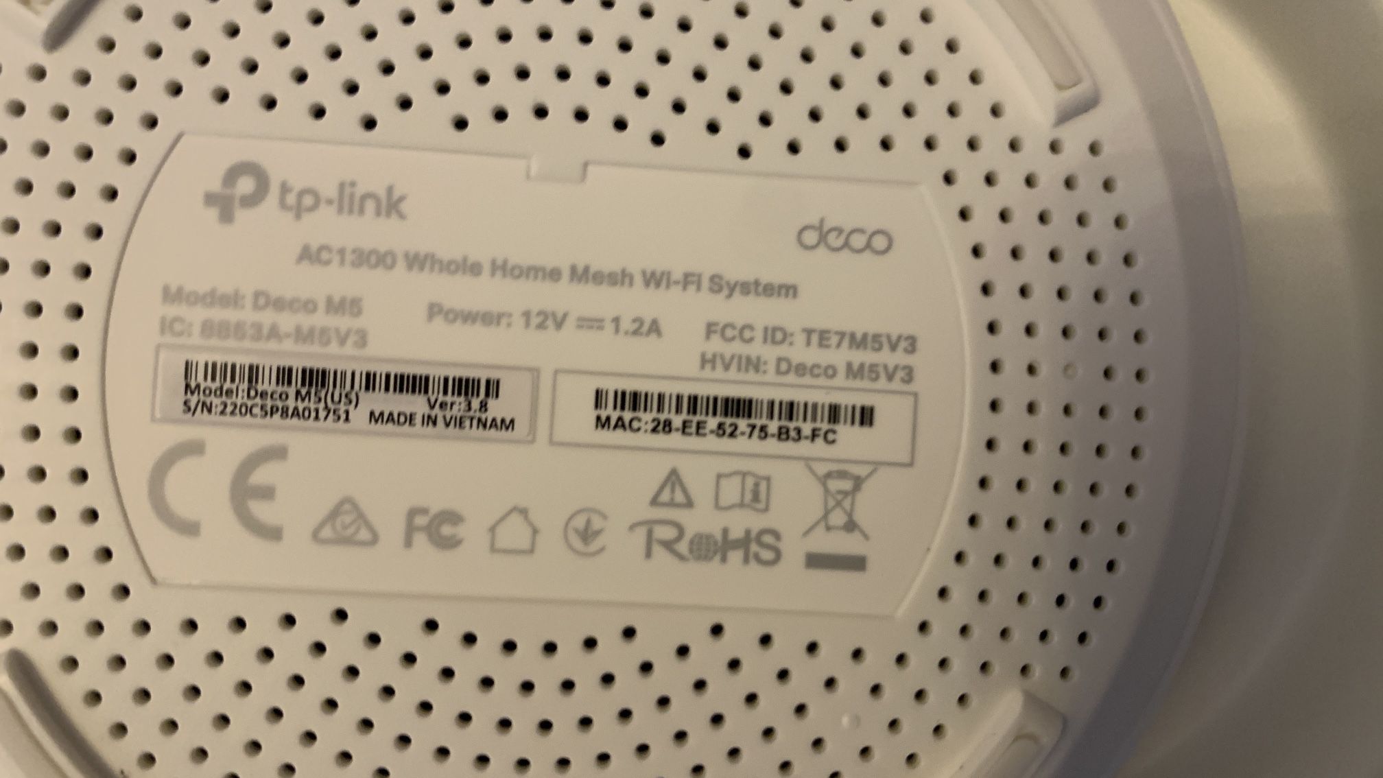 TP-Link Deco Mesh WiFi Router (Deco M5) Dual Band Gigabit Wireless Router, Quad-core CPU, MU-MIMO, HomeCare, Parental Control, Up to 3800 sq. ft. Cove
