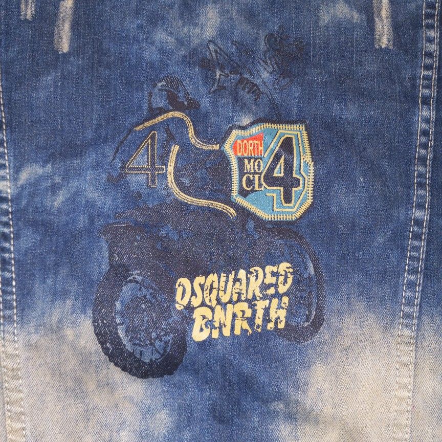 DSQUARED bleached customised trucker denim jeans jacket