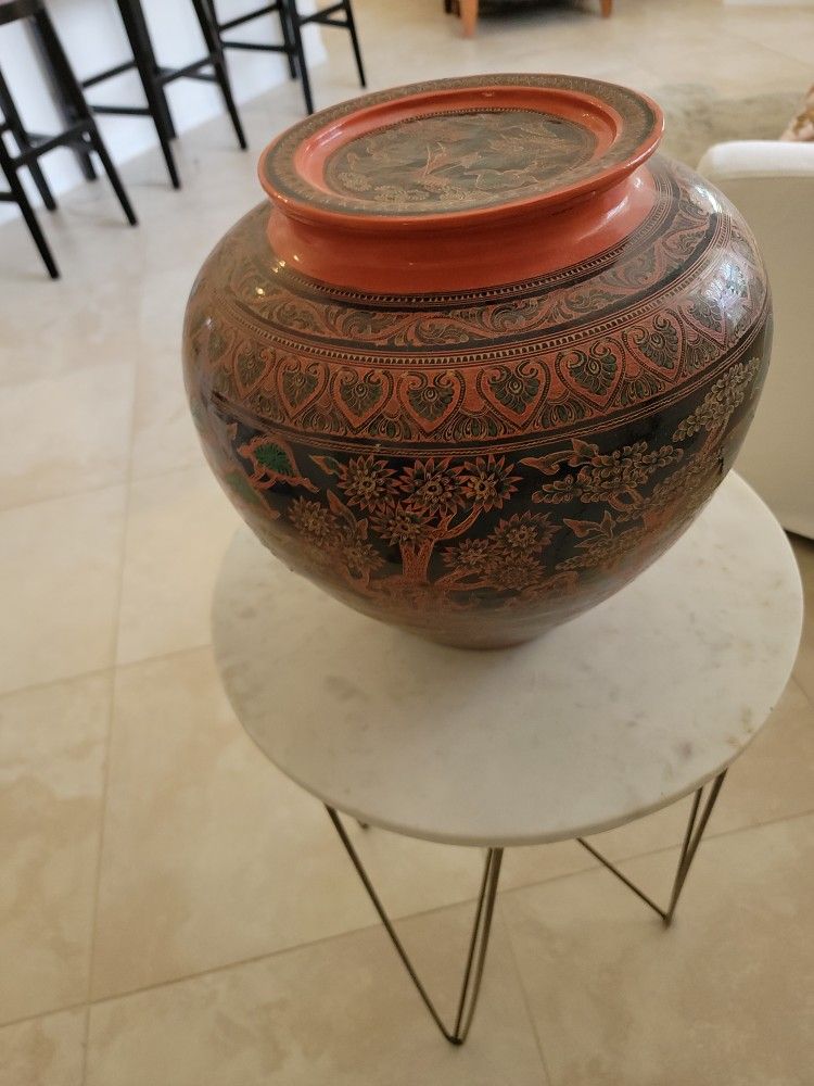 Etched Bermese Water Pot With 3 Bowls