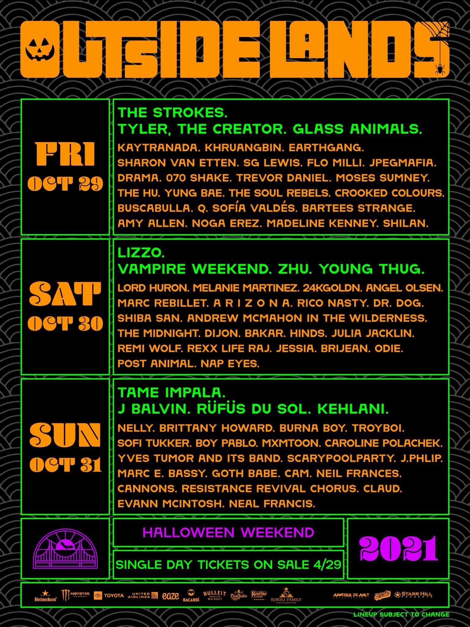 Outside Lands SATURDAY single ticket