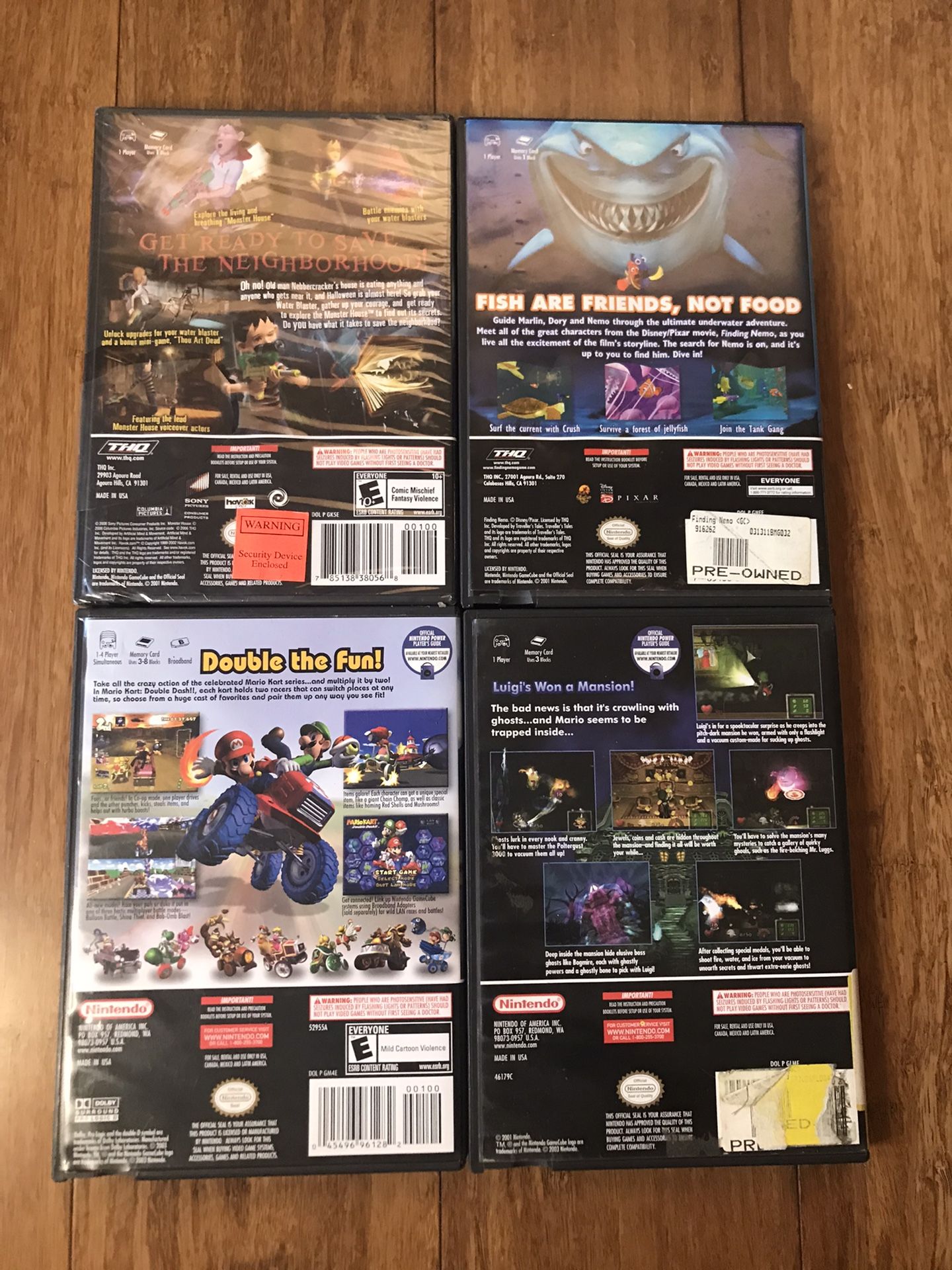 GameCube Games Mario Kart Luigis Mansion