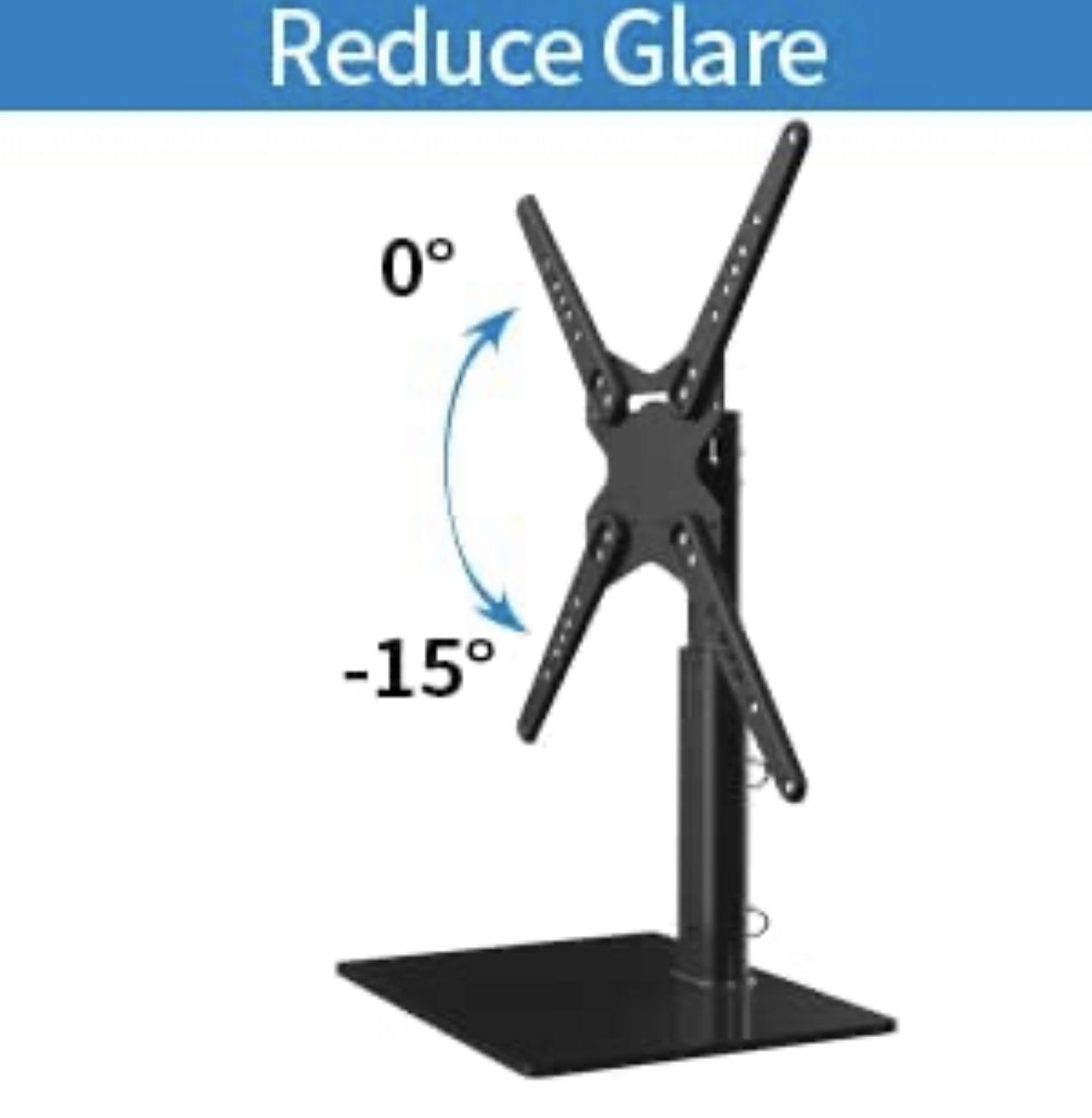 Swivel TV Stand Table Top TV Stand for 37-70 Inch LCD LED TVs Height Adjustable TV Base Stand with Tempered Glass Base & Wire Management, up to 110 lb