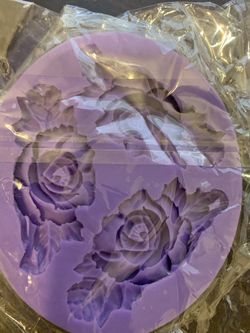 3D Rose Flowers Shaped Silicon Fondant/Chocolate Mold Fondant and Gum Paste Silicone Mold Baroque Rose Thumbnail