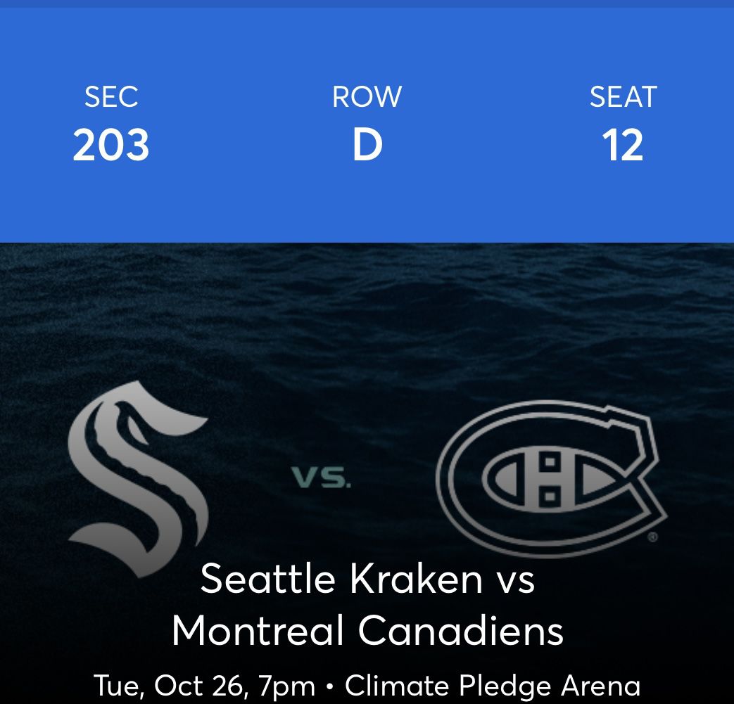 Seattle Kraken vs. Montreal Canadians