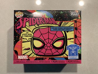 Black Light Spider-Man Funko Pop Boxset Large T-shirt *MINT SEALED* Target Exclusive Marvel Avengers 652 with protector Thumbnail