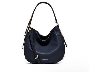 NWT AUTHENTIC Michael Kors Julia Handbag - Navy Blue Valued $368 Thumbnail