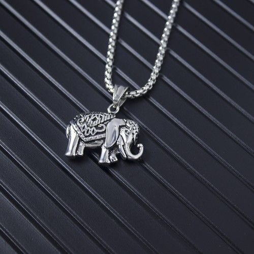 "Zodiac Auspicious Animal Elephant Pendant necklace for women/men, N90201P222