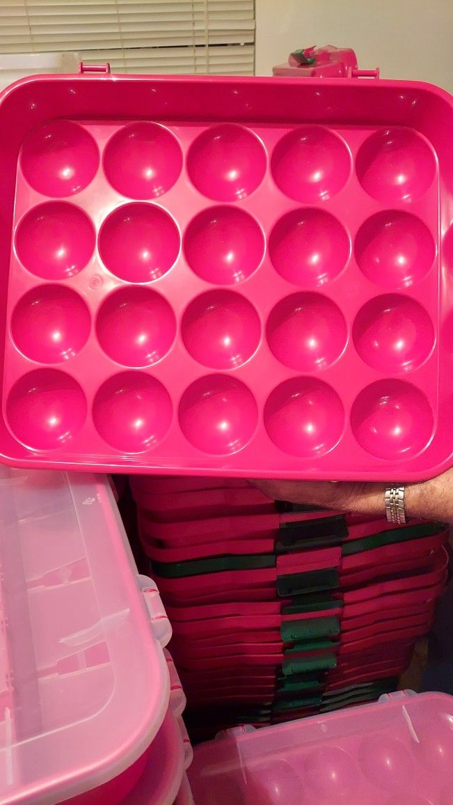 Plastic Stackable Storage Bins....$20--4ft Long Bin. Ornament Holder $7 Others $5.